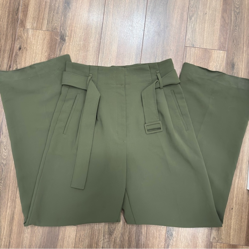 Wilfred Olive Green Wide-Leg Pants with Belt size 10 tall with inseam 33” - Picture 11 of 11